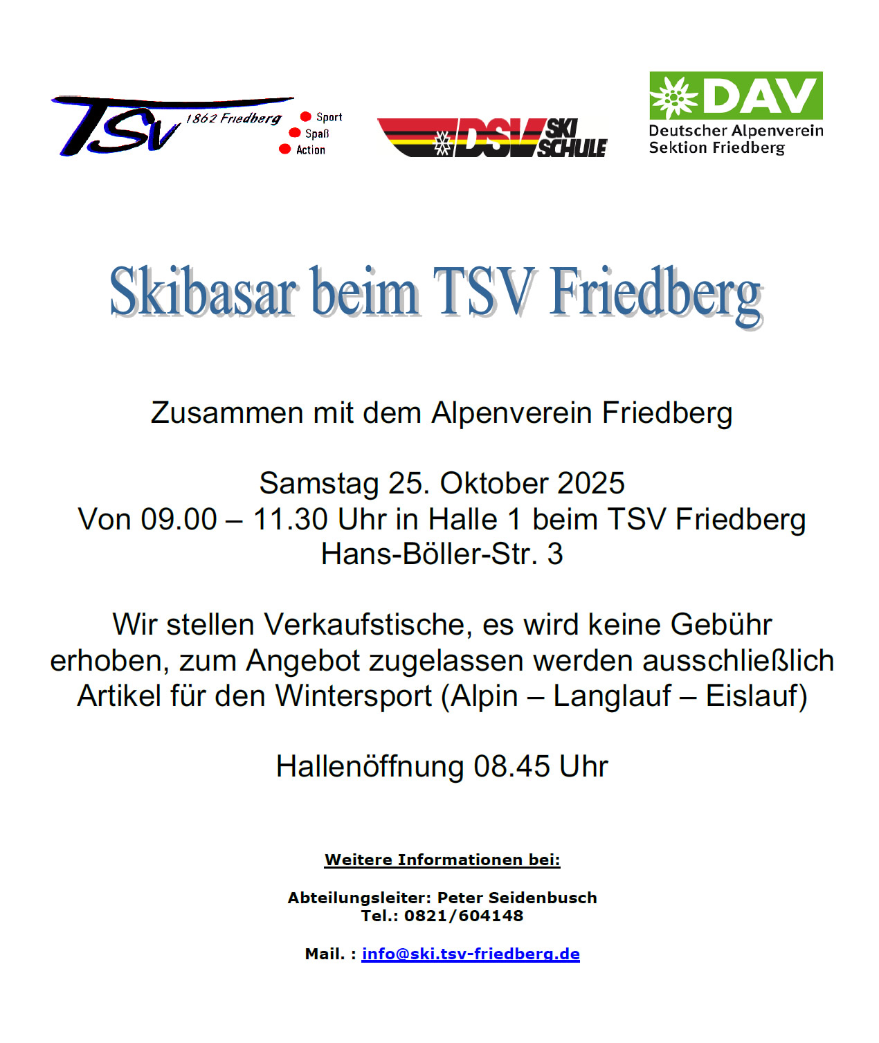 Skibasar beim TSV Friedberg